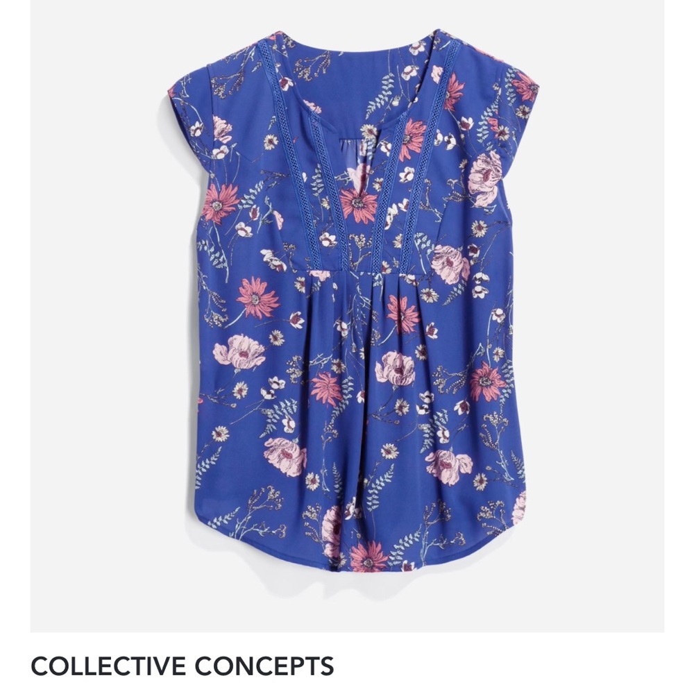 Collective Concepts cap sleeve blouse size Large
